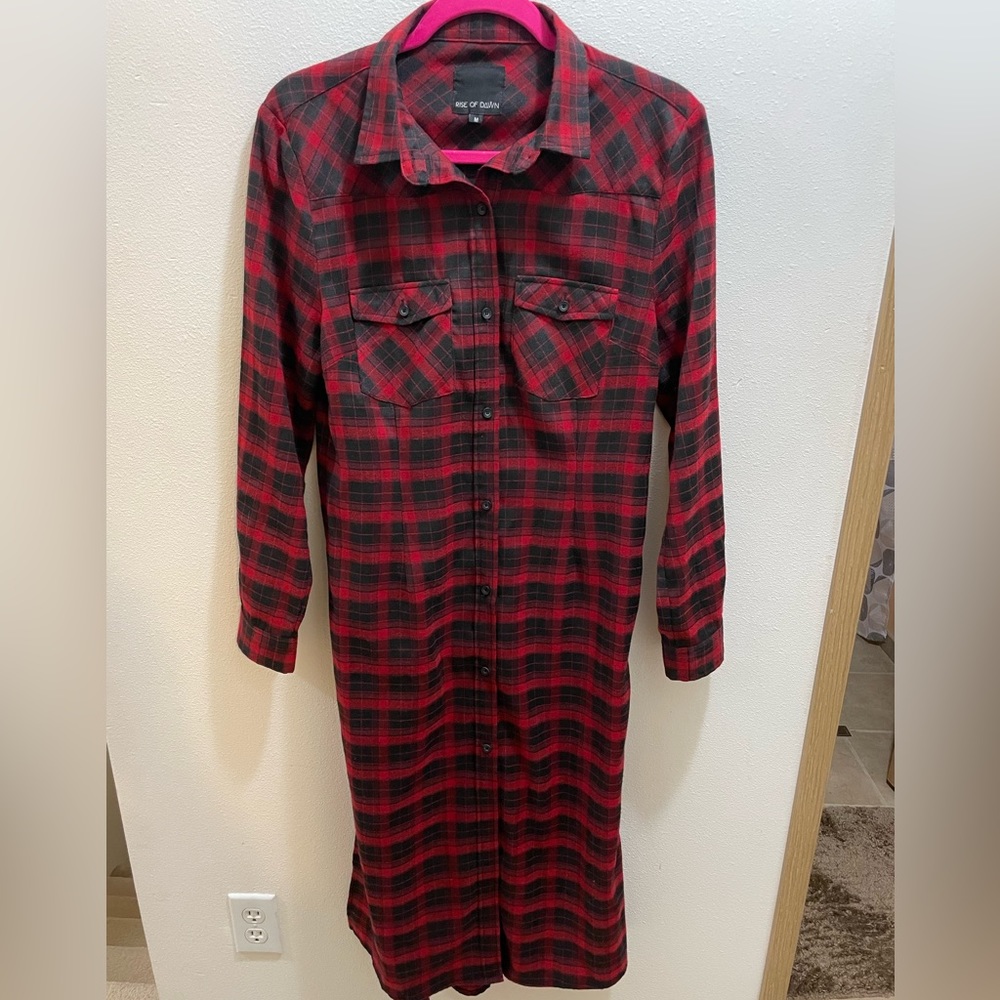 Rise of Dawn Plaid Button-up Maxi Dress